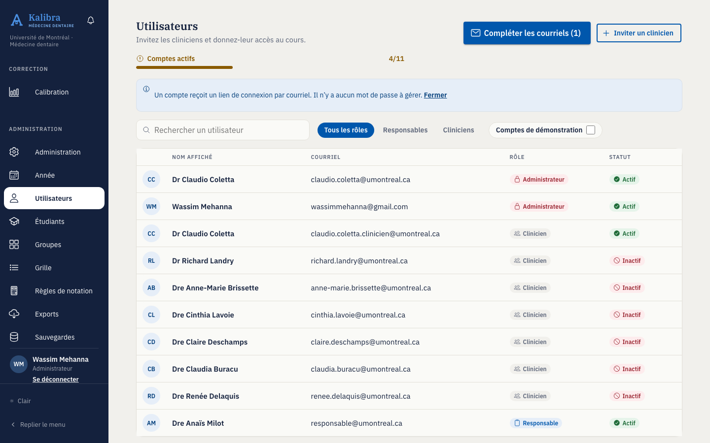 Page Utilisateurs